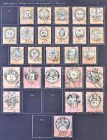 Tartalmas Okmánybélyeg gyűjtemény 1854-1960 régi gyűjtésből, házi készítésű, tudományos pontossággal...