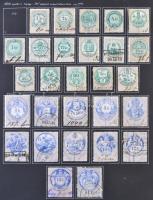 Tartalmas Okmánybélyeg gyűjtemény 1854-1960 régi gyűjtésből, házi készítésű, tudományos pontossággal...