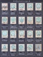 Tartalmas Okmánybélyeg gyűjtemény 1854-1960 régi gyűjtésből, házi készítésű, tudományos pontossággal...