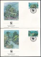 1992 WWF: Kék korall sor Mi 638-641 4 db FDC-n