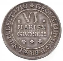 Német Államok / Brunswick-Luneburg-Calenberg-Hannover 1710. 6 Mariengroschen Ag (3,2g) T:2 enyhén hullámos German States / Brunswick-Luneburg-Calenberg-Hannover 1710. 6 Mariengroschen Ag (3,2g) C:XF slightly wavy Krause KM#11