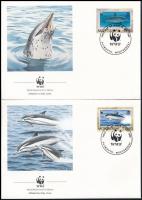 WWF Dolphins set 4 FDC WWF: Delfin sor 4 db FDC-n