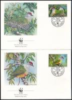 WWF: Rarotongai tengerilégykapó sor 4 db FDC-n WWF Bird set on 4 FDC