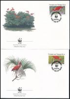 WWF Scratching, bird srt 4 FDC WWF: Skarlátbalta, madár sor 4 db FDC-n