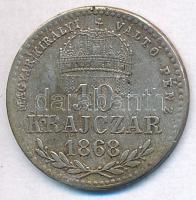 1868GYF 10kr Ag "Váltó Pénz" T:2,2- forrasztásnyom, ph.
Adamo M10.1