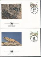 1991 WWF: Hidasgyík sor Mi 1160-1163 4 db FDC-n