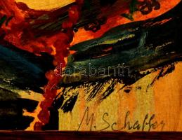 Schaffer jelzéssel: Női portré, olaj, vászon, fa keretben, olaj, karton, 23,5×18 cm