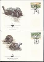 WWF: Aldabra giant tortoise set on 4 FDC, WWF: Aldabrai óriásteknős sor 4 db FDC-n