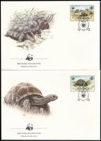 WWF: Aldabrai óriásteknős sor 4 db FDC-n WWF: Aldabra giant tortoise set on 4 FDC