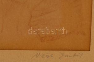 Végh Gusztáv (1889-1973): Sárospataki piac, pasztell, papír, jelzett, paszpartuban, üvegezett fa ker...