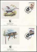 WWF: Majom sor  4 db FDC-n WWF Monkey set on 4 FDC