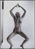 cca 1972 Csiri-biri, csili-vili hoppáré, 3 db szolidan erotikus fotó, vintage negatívokról készült m...