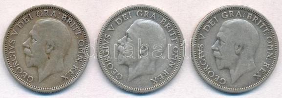 Nagy-Britannia 1928-1935. 1Sh Ag "V. György" (3xklf) T:2-,3 Great Britain 1928-1935. 1 Shilling Ag "George V" (3xklf) C:VF,F Krause KM#833