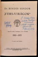 Binder Sándor: Vers-virágok 1910-1935. Bp., 1943, Pátria. A szerző dedikációjával. Papírkötésben, jó...