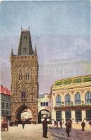 Praha, Prague, Prag - 4 db régi városképes lap / 4 pre-1945 town-view postcards
