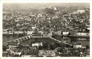 Praha, Prague, Prag - 4 db régi városképes lap / 4 pre-1945 town-view postcards