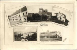 4 db régi cseh és felvidéki városképes lap, Kassa, Léva, Lulec, Písek / 4 pre-1945 Czech and Upper H...