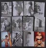 cca 1976 Lakásban, műteremben és szabadban készült szolidan erotikus felvételek, 55 db mai nagyítás korabeli negatívokról, 9x13 cm / 55 erotic photos, 9x13 cm