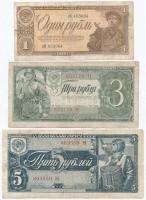 Szovjetunió 1938. 1R + 3R + 5R T:III,III- Soviet Union 1938. 1 Ruble + 3 Rubles + 5 Rubles C:F,VG Krause 213, 214, 215