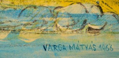 Varga Mátyás (1910-2002): Vörös ház. Monotípia, papír, jelzett, lyukas, 32×39 cm