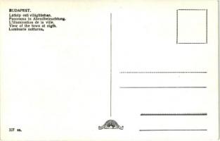 Budapest - 4 db régi képeslap, Budapest éjjel, este / 4 pre-1945 town-view postcards, at night