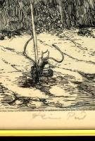 Deim Pál (1932- ): Szentendre. Rézkarc, papír, jelzett, üvegezett keretben, 29×39 cm