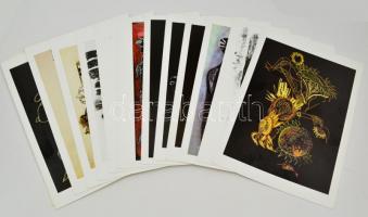 1976 Szántó Piroska album, 12 db színes ofszet, teljes, dedikált, 40×28 cm