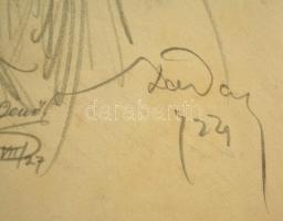 Daday Gerő (1890 - 1979): Dénes Jenő 1924. Ceruza, papír, jelzett, foltos, 21×15 cm