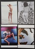 cca 1974 Vízben, hóban, heverőn és szőnyegen, bárhol és bármikor, 13 db szolidan erotikus fénykép, 1...
