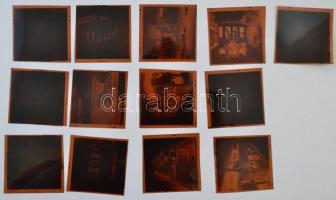 cca 1985 A fogaskerekű végállomásán, szolidan erotikus felvételek, 13 db vintage negatív, 6x6 cm