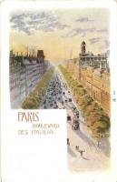 Paris - 3 db régi városképes lap, 1 litho, vegyes minőség / 3 pre-1945 town-view art postcards, 1 li...