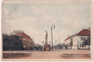 1914 Zsombolya, Jimbolia; Mainzi utca, Szent Flórián szobor. Photobromüra No. 202. / Mainzergasse mit Sct. Florian / street view with monument (EM)