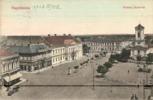 Nagykikinda, Kikinda; Ferenc József tér, Fellner János és Fuhsz János üzlet / square with shops (EK)