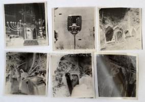 cca 1965 Zsidó temető és zsinagóga belső, 5 db szabadon felhasználható, vintage negatív Kotnyek Antal (1921-1990) fotóriporter hagyatékából, 6x6 cm