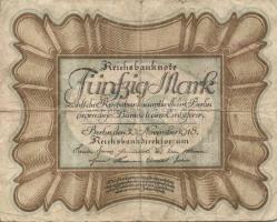 Német Birodalom/Weimari Köztársaság 1918. 50M T:III