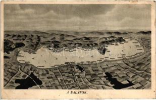 Balaton - 4 db régi képeslap / 4 pre-1945 postcards