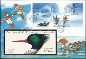 Birds 2 stamp-booklet sheet on 2 FDC, ;Finnország;1993 Madarak 2 db klf bélyegfüzetlap  2 db FDC-n