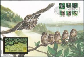 Birds 2 stamp-booklet sheet on 2 FDC ;Finnország;1993 Madarak 2 db klf bélyegfüzetlap  2 db FDC-n