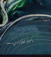 Keszthelyi jelzéssel: Hullámok. Olaj, falemez, keretben, 60×100 cm