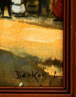 Berkes jelzéssel: Nyári utcarészlet, olaj, fa, keretben, 55×45 cm