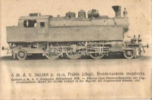 A MÁV 342,008 Prairie-jellegű, Brotán-kazános mozdonya / Hungarian State Railways, locomotive (EK)