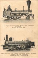 A Magyar Központi Vasút Nádor nevű 1-B jellegű és a volt osztrák-magyar állv. Amerika (2-B) jellegű II q. oszt. mozdonya / Hungarian State Railways, locomotives (EK)
