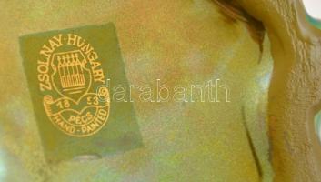 Zsolnay eozin mázas kislány, jelzett, hibátlan, m:7 cm