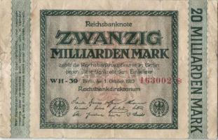 Német Birodalom/Weimari Köztársaság 1923. 20.000.000.000M T:III-