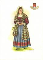 18 db MODERN olasz népviseletes képeslap / 18 modern Italian folklore motive postcards