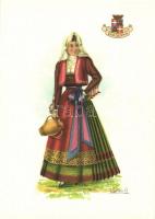 18 db MODERN olasz népviseletes képeslap / 18 modern Italian folklore motive postcards