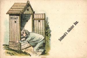 4 db régi humoros grafikai motívumlap / 4 pre-1945 humorous graphic motive cards, litho