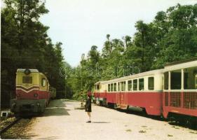 8 db MODERN magyar úttörővasutas képeslap / 9 modern Hungarian pioneer railway stations