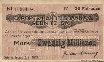 Német Birodalom/Weimari Köztársaság/Sebnitz 1923. 20.000.000M T:II