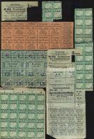 1921-22. + 1947-48. klf élelmiszerjegyek, ívtöredékekben is T:I,II